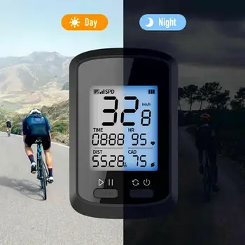 Rezistent la apa IPX7 GPS G+ Wireless Ciclism Calculator pentru Biciclete cu LCD Display Bluetooth ANT+ cu Cadență Biciclete Vitezometru Kilometraj