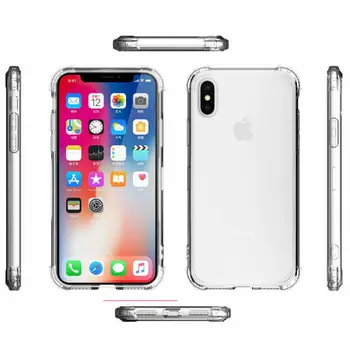 Rezistent la șocuri de Caz Pentru iPhone 11 12 Pro Max Mini X XS XR Spate Silicon Cover Pentru Apple iPhone SE 2020 6 7 8 Plus Transparent Coque