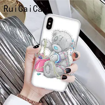 RuiCaiCa Urs Teddy DIY Pictat Cazul în care Telefonul pentru iPhone 8 7 6 6S Plus 5 5S SE XR X XS MAX 10 Coque Shell 11 11pro 11promax