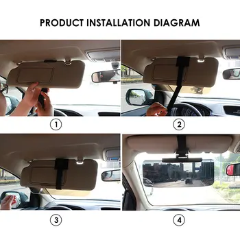 Rășină Auto parasolare lucios Anti-Orbire Auto Parasolar Parasolar Reglabil Polarizate Ecran Anti-UV Bloc Rotativ Orb Bord