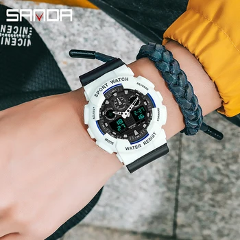 SANDA G style moda sport ceas cu Led pentru bărbați ceas militar ceas deșteptător rezistent la șocuri și impermeabil cuarț ceas digital