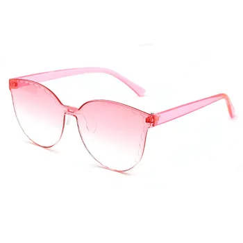 Scut Classic pentru Femei ochelari de Soare Margine Zimțată Tăiere Lentile-O singură Bucată fără ramă Bomboane de Culoare Ochelari de Soare Influencer Același Articol