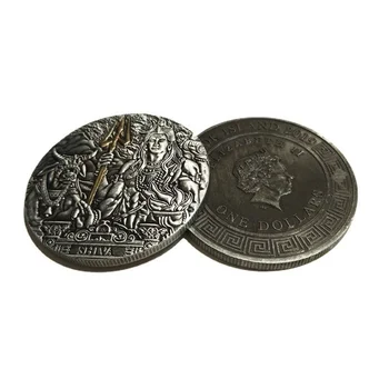 Shiva Monedă Antică Mitologia Indiană Shiva Monedă Comemorativă Dumnezeu de Reproducere și Distrugerea Colecție de Monede Monede Insigna