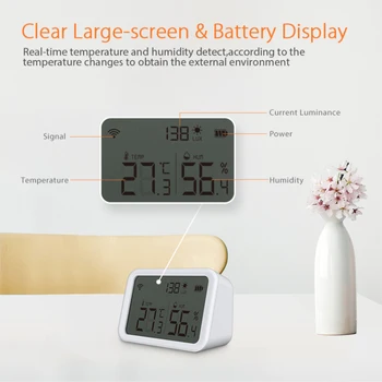 Smart Home Zigbee Noi NEO Tuya de Temperatură și Senzor de Umiditate App Control de la Distanță Compatibil Display LCD Cu Alexa de Start Google