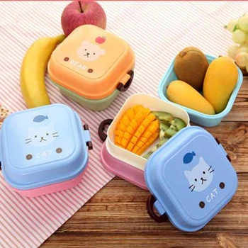 Stil japonez de Desene animate Cutie de Prânz Sănătos Cuptor cu Microunde masa de Prânz Cutii Bento Container pentru Alimente Cină Copil Copii Lunchbox