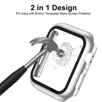 Temperat Pahar Ecran Protector Pentru Apple Watch 40mm 44mm Serie 6/5/4/SE o Acoperire Completă Acoperire Pentru iWatch 3 2 1 38mm 42mm