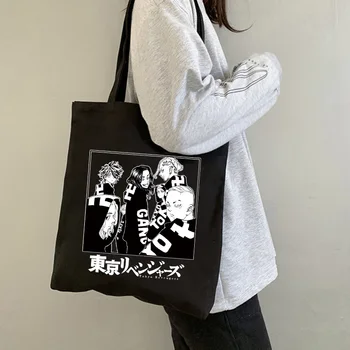 Tokyo Răzbunătorul Geantă de Cumpărături Grafic Tote Harajuku Geanta Shopper Femei Geantă de Umăr Panza de sex Feminin Ulzzang Amuzant Eco de Mare capacitate