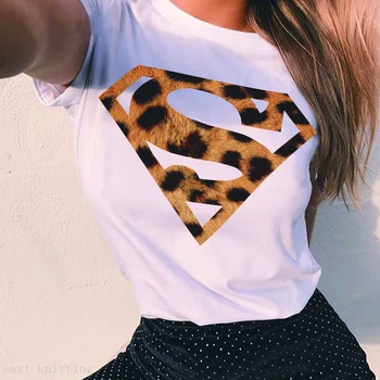 Vara Doamnelor T-shirt de DRAGOSTE de Top Sexy Leopard de Imprimare T-shirt Femei 2021 Moda Casual Femei Vrac Maneci Scurte