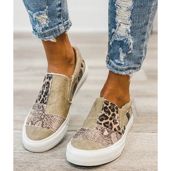 Vara Femei Pantofi Casual Noi Mozaic Plat Confortabil De Sex Feminin Pantofi De Panza Moda Aluneca Pe Leopard De Imprimare Doamna Mocasini