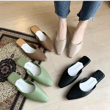 Vara Femei Papuci Catâri Bomboane de Culoare Seturi de Picioare de Femei Catâri Pantofi Plat Sandale de Moda a Subliniat Designer Sapatos De Mujer