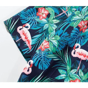 Vara Flamingo Camasi Barbati Maneca Scurta, Imprimare Barbati Casual Camasa Aloha Vacanță Pe Plajă Hawaiiană Camisa Bărbați Îmbrăcăminte Harajuku