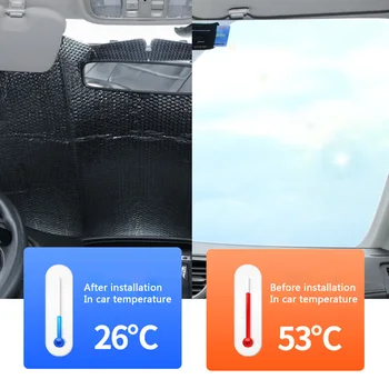 Vara portabil masina de sticlă față-verso folie de aluminiu parasolar auto SUV parbriz anti-ultraviolete film protector