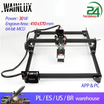 WAINLUX Desktop Laser Gravare în Lemn Tăietor de Master 30W cu Laser Gravură și Tăiere Masina Marca LOGO-ul Imprimantei Lemn CNC Router