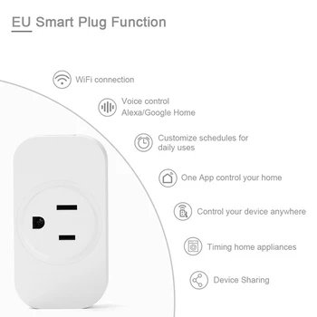 WiFi NE Smart Plug Suport Manual Calendarul Numărătoarea inversă de Control Wi-Fi Inteligent Priză de Control Vocal pentru Google Asistent Alexa