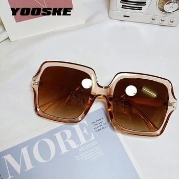 YOOSKE Epocă Supradimensionat ochelari de Soare pentru Femei Brand de Lux de Mare Cadru Doamnelor Mens Pătrat Ochelari de Soare Moda Negru Gradient de Ochelari