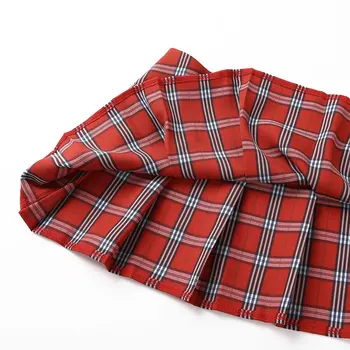 Școala japoneză Fete Femei Fusta Carouri Uniforme de Talie Mare Plisata Mini-pantaloni Scurți, Fuste Cosplay Costum Scoțian fusta mini